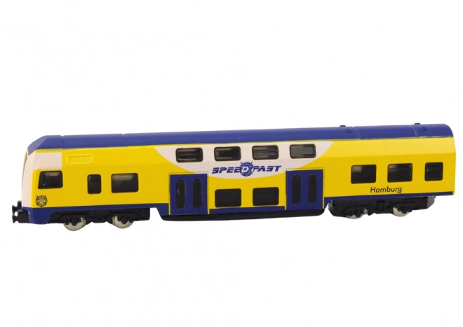 Klassisches Sammlermodell Zug Gelb-Blau 1:48