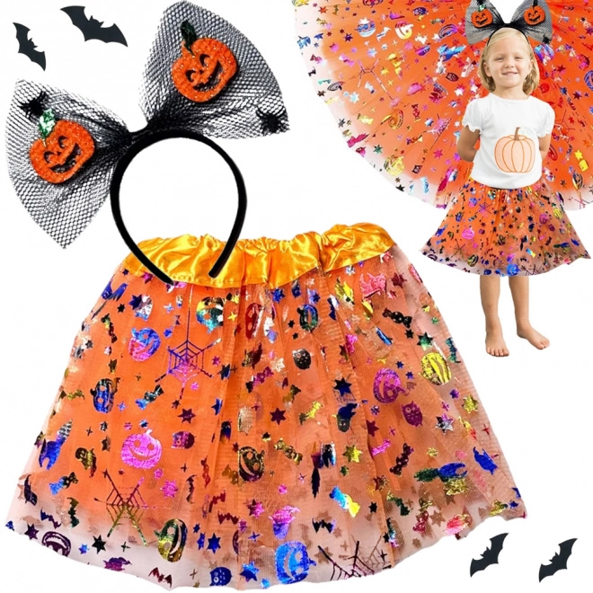 Halloween Tutu-Kleid Kürbis Stirnband