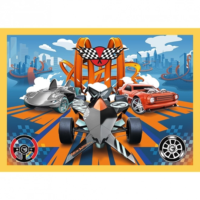 Hot Wheels Fahrzeuge Puzzle 4-in-1