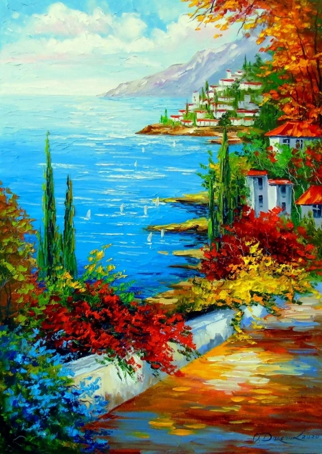 Puzzle Dörfchen am Meer 1000 Teile