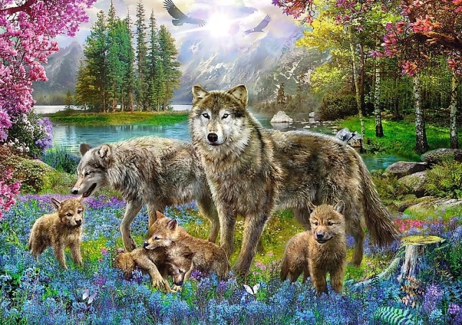 Wolfsfamilie Puzzle 1000 Teile