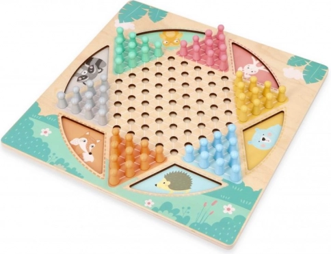 Zwei Spiele auf einem Holzbrett