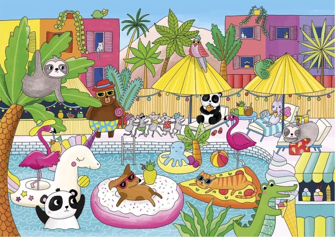 Puzzle Poolparty mit 100 Teilen