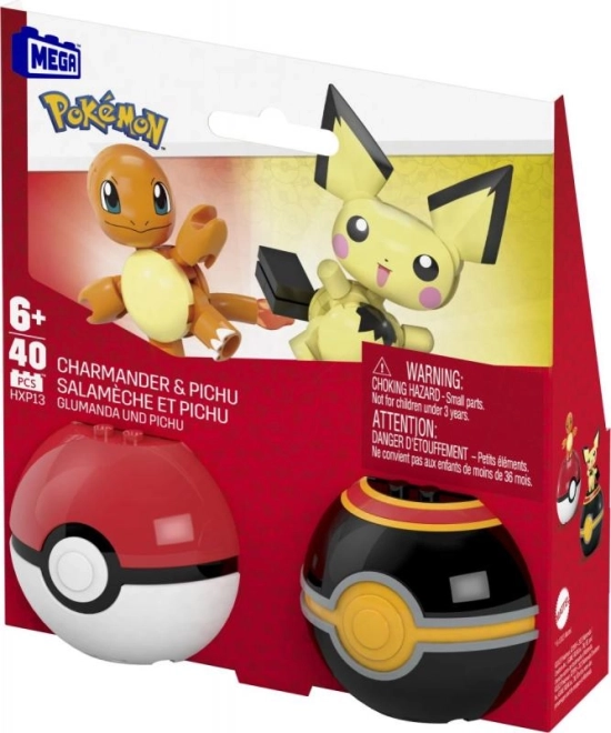 Megablok Pokémon Pokéball Charmander und Pichu