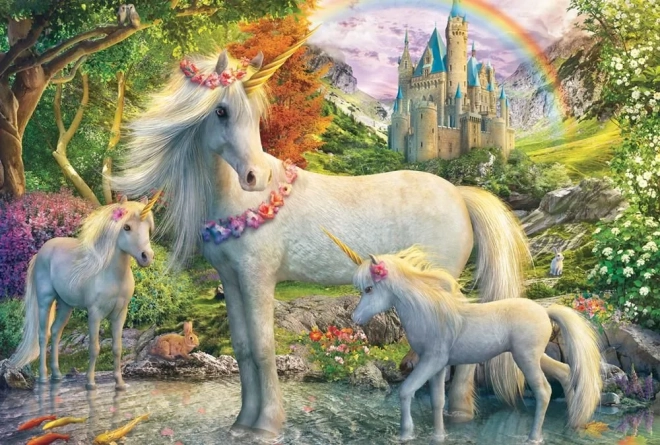 Puzzle Einhorn mit Jungen