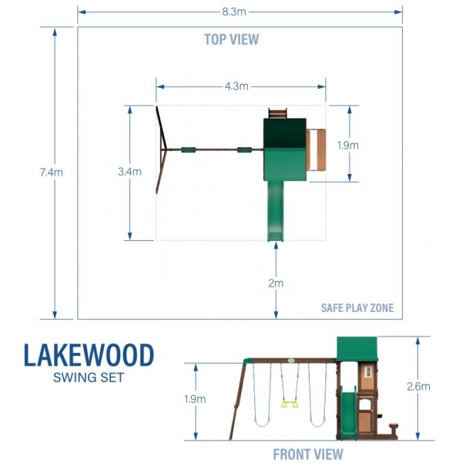 Holzspielplatz Lakewood mit Schaukel und Rutsche von Backyard Discovery