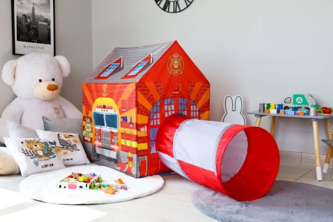 Kinderzelt mit Tunnel Feuerwehrstation IPLAY