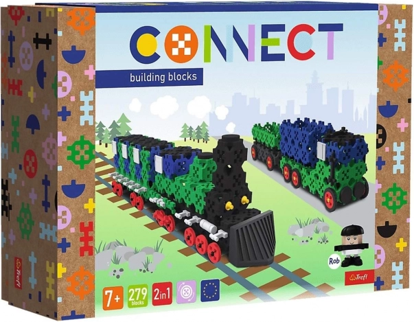 Baukasten TREFL Klocki Connect – Zug und Lastwagen L