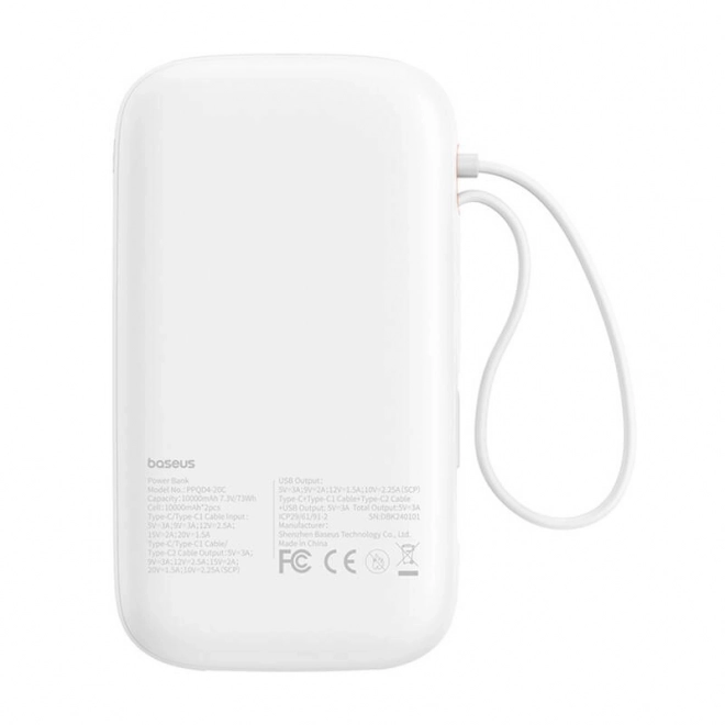 Tragbare Powerbank Baseus QPow 2 in Weiß