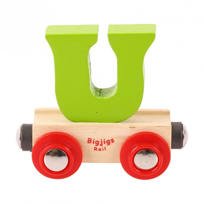 Bigjigs Rail Holzbahnwagen - Buchstabe U