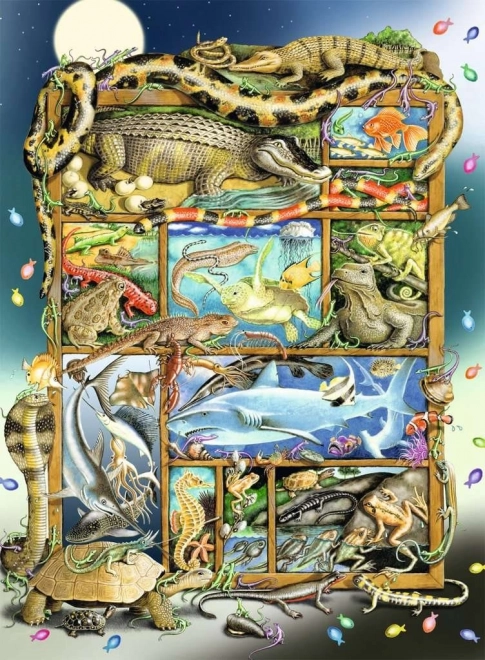 Riesiges 200-teiliges Fische und Reptilien Puzzle