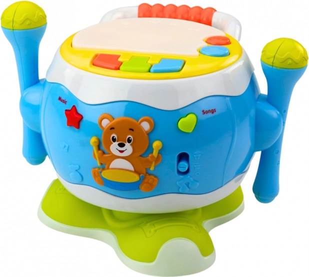 Interaktive Musiktrommel für Kinder mit Licht- und Soundeffekten blau