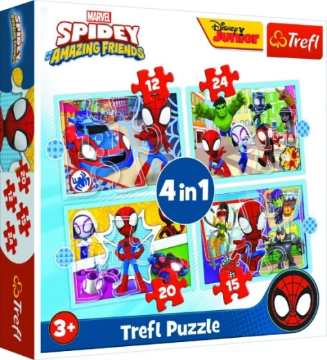 Vier Puzzles in einer Schachtel
