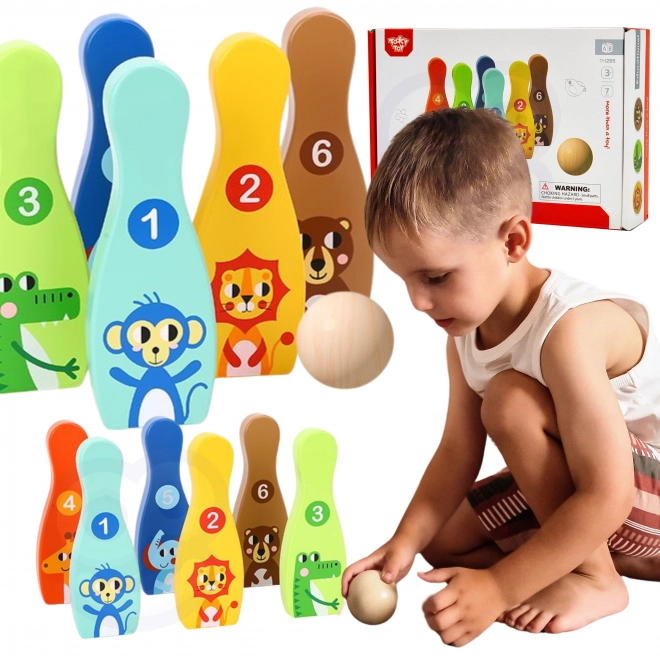 Drewniane Kinderspielzeug Bowling Set
