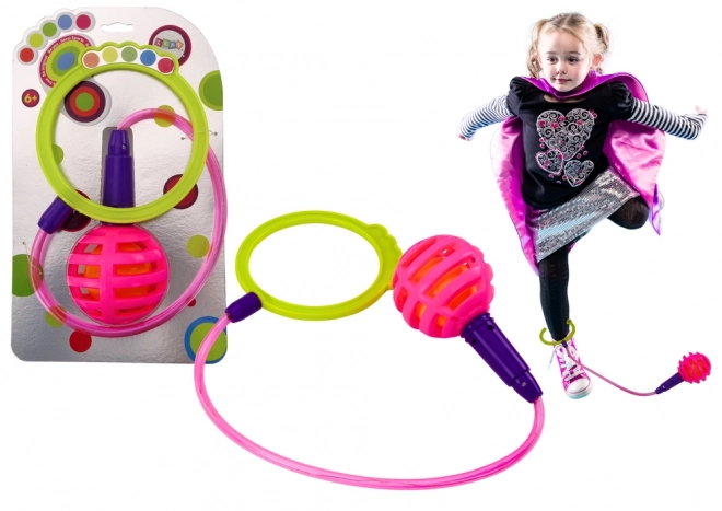 Springender Skipper Hula Hoop für den Fuß Pink mit LEDs