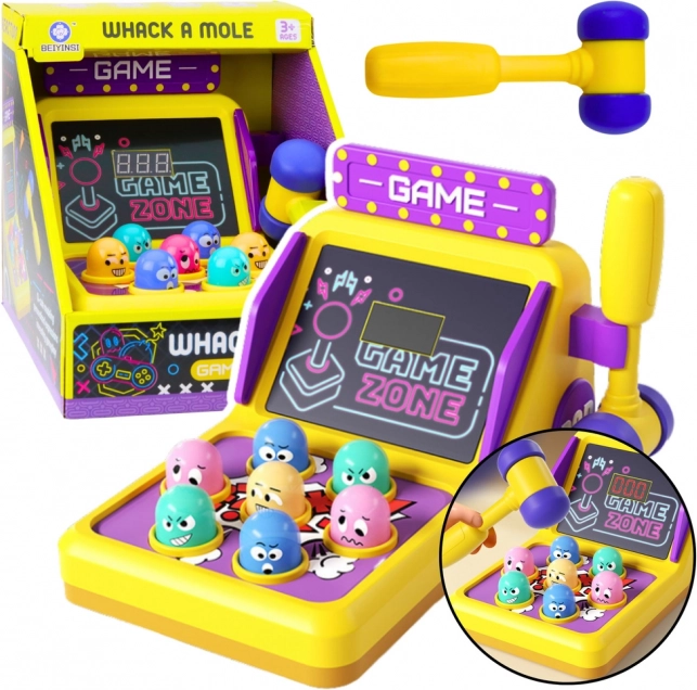 Geschicklichkeitsspiel Whack A Mole Automat mit Hammer Lichter Geräusche