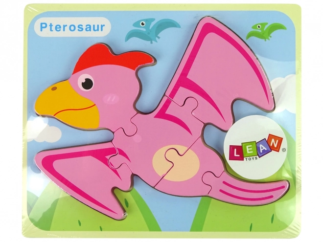 Holzpuzzle Dinosaurier Pterodaktylus Rosa oder Pliosaurier Blau