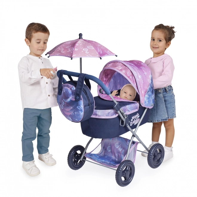 DeCuevas Puppenwagen Magic Bubble 2024 Zusammenklappbar mit Sonnenschirm und Tasche