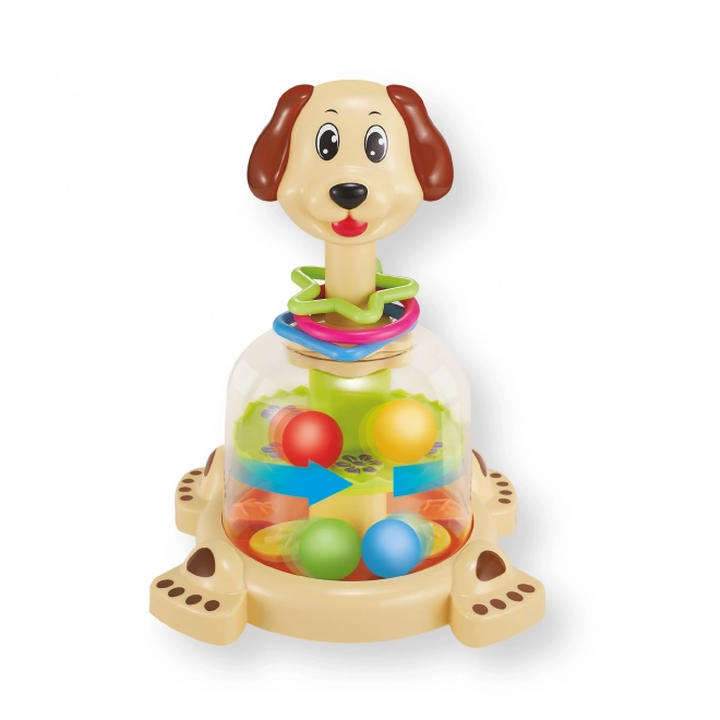 Bunter Hund mit Kugeln Spielzeug