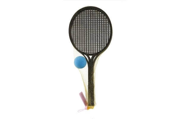 Schwarze Soft-Tennis-Schläger mit Ball