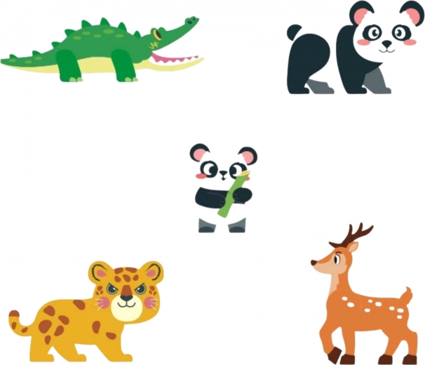 Niedliche Figuren seltener Tiere