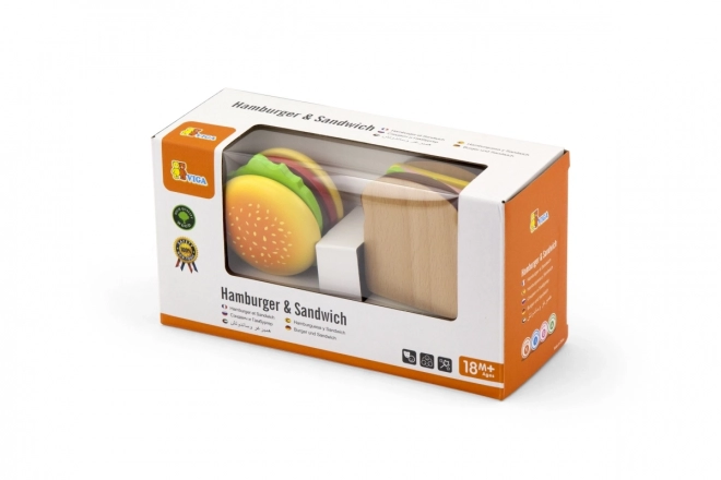 Holz Hamburger und Sandwich Spielset