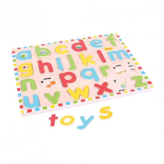 Bigjigs Toys Englisches Holzpuzzle mit Bildern