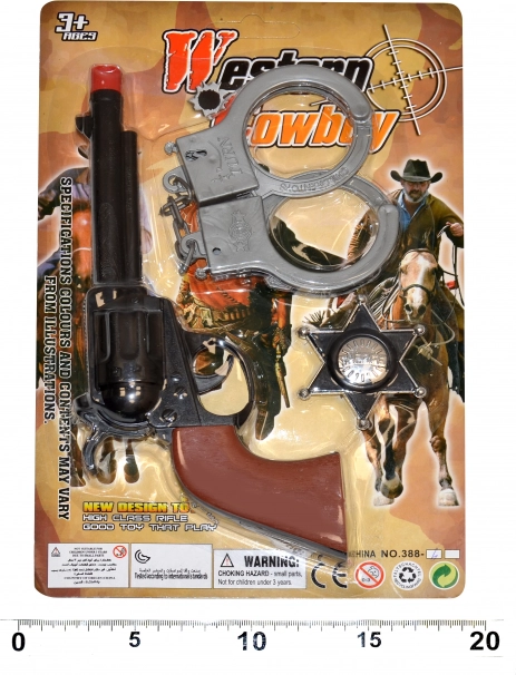 Sheriff-Set für Kinder – Pistole, Handschellen und Abzeichen (22 cm)
