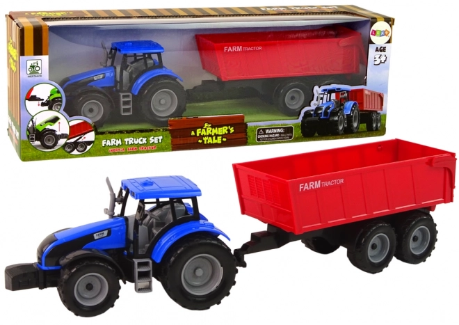 Traktor mit Anhänger Spielzeug für Bauernhof Abenteuer in Blau