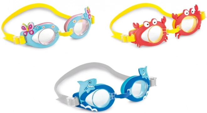 Kinder Schwimmbrille Tiermotiv 16cm, 3 Arten, 3-8 Jahre