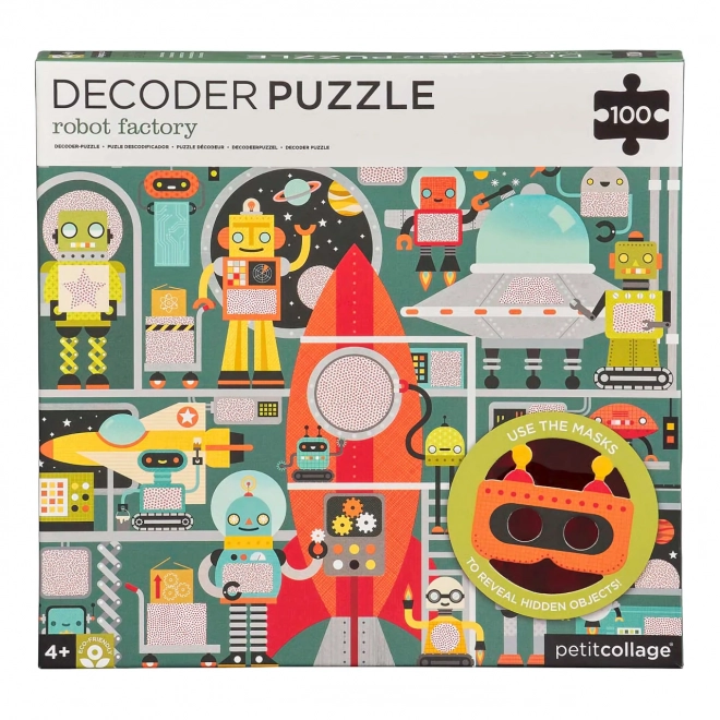 Puzzle Roboter mit 3D-Brillen von Petit Collage