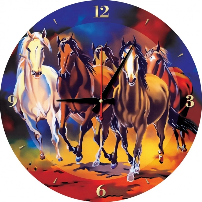Puzzle-Uhr mit Pferdemotiv 570 Teile inklusive Rahmen