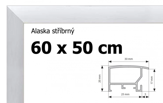 Alaska Aluminium-Rahmen für Puzzles 60x50cm - Silber