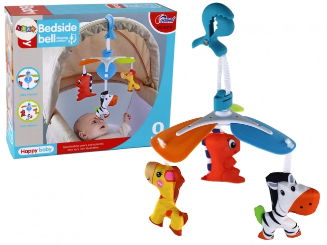 Bunte Baby Mobile mit Clip und Tieren