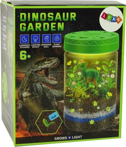 Leuchtdekoration Dino Garten im Glas