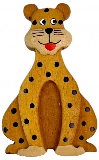 Großer Holzmagnet Leopard