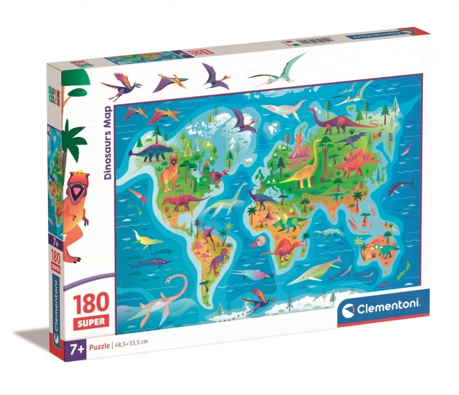 Dinosaurier Karte Puzzle 180 Teile