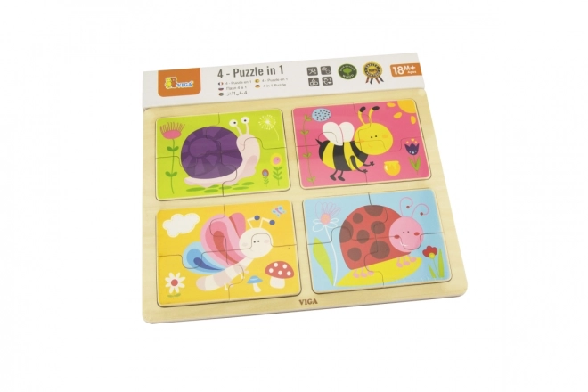 Holz-Puzzle 4-in-1 - Insekten