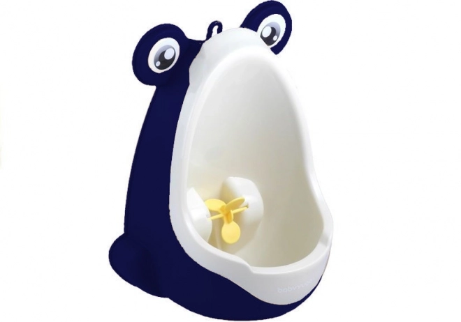 Kinderurinal Froschform Blau-Weiß mit Saugnapf