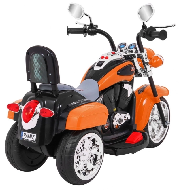 Kinder Elektromotorrad Chopper NightBike Weiß – orange