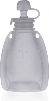 Nachfüllbarer Silikon-Beutel für Kindermahlzeiten, Transparent Grey