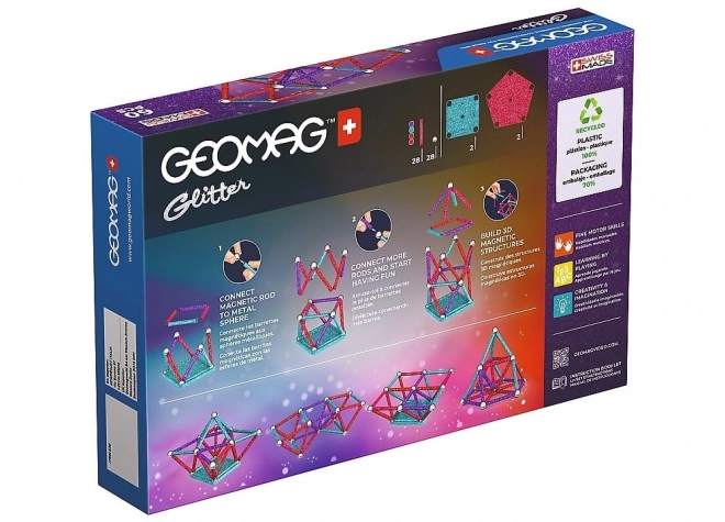 Glitzer Magnetset Recycling 60-teilig von Geomag