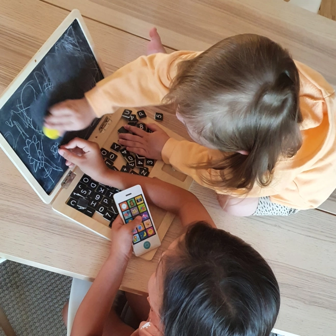 Kleiner Fuß Holzspielzeug Magnetischer Laptop