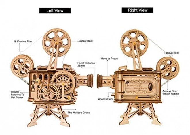 Rokr 3D Holzpuzzle Mechanischer Filmprojektor