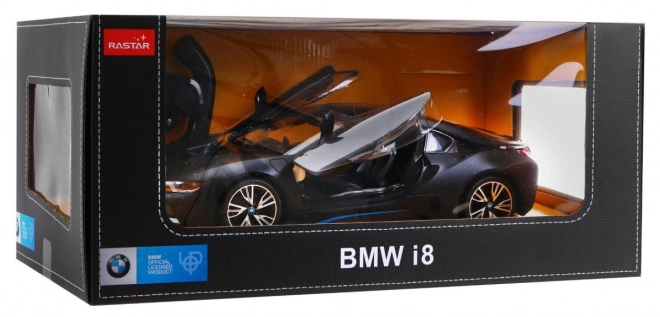 BMW i8 schwarzes RASTAR 1:14 Auto mit Fernsteuerung + 2,4 GHz Fernsteuerung