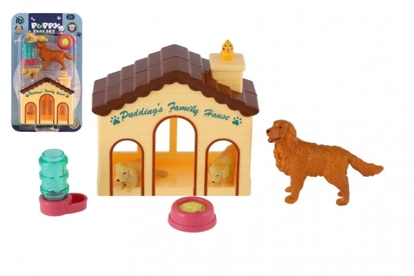 Hundespielset mit Hundehütte und Zubehör