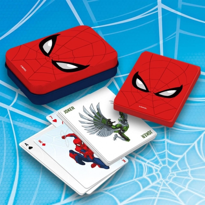 Spielkarten mit SPIDERMAN-Motiv im Metallbox