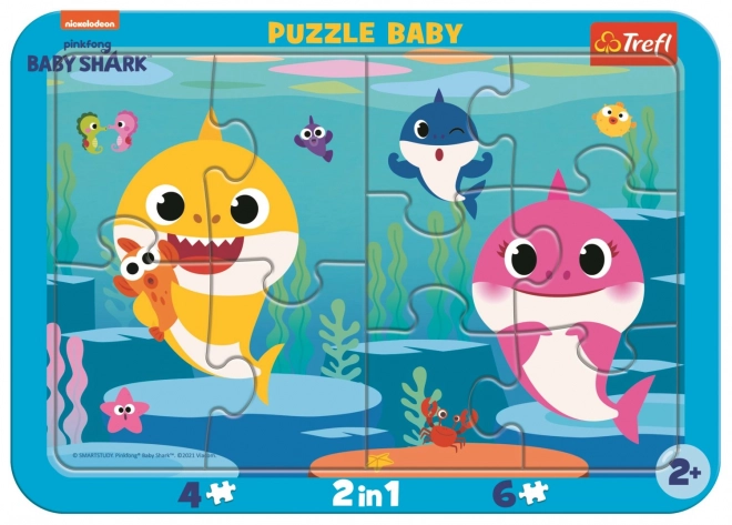 Trefl Baby-Puzzle: Glückliche Baby Haie 2-in-1