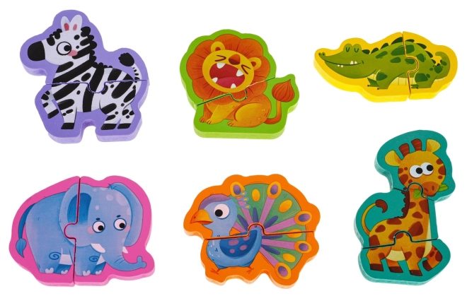 Holztafel mit Ozean-Puzzles – Safari