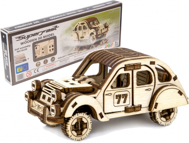 Holz-3D-Puzzle Rallyeauto Modell